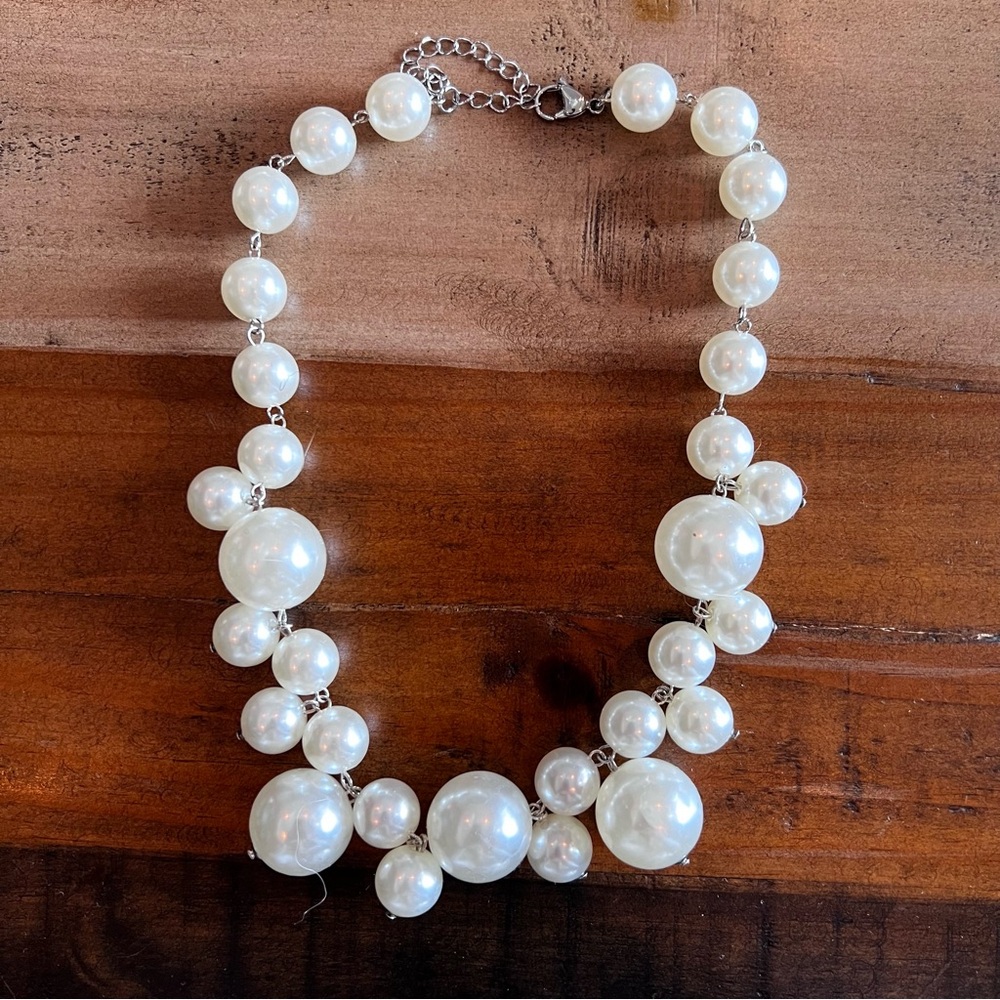 Faux pearl necklace